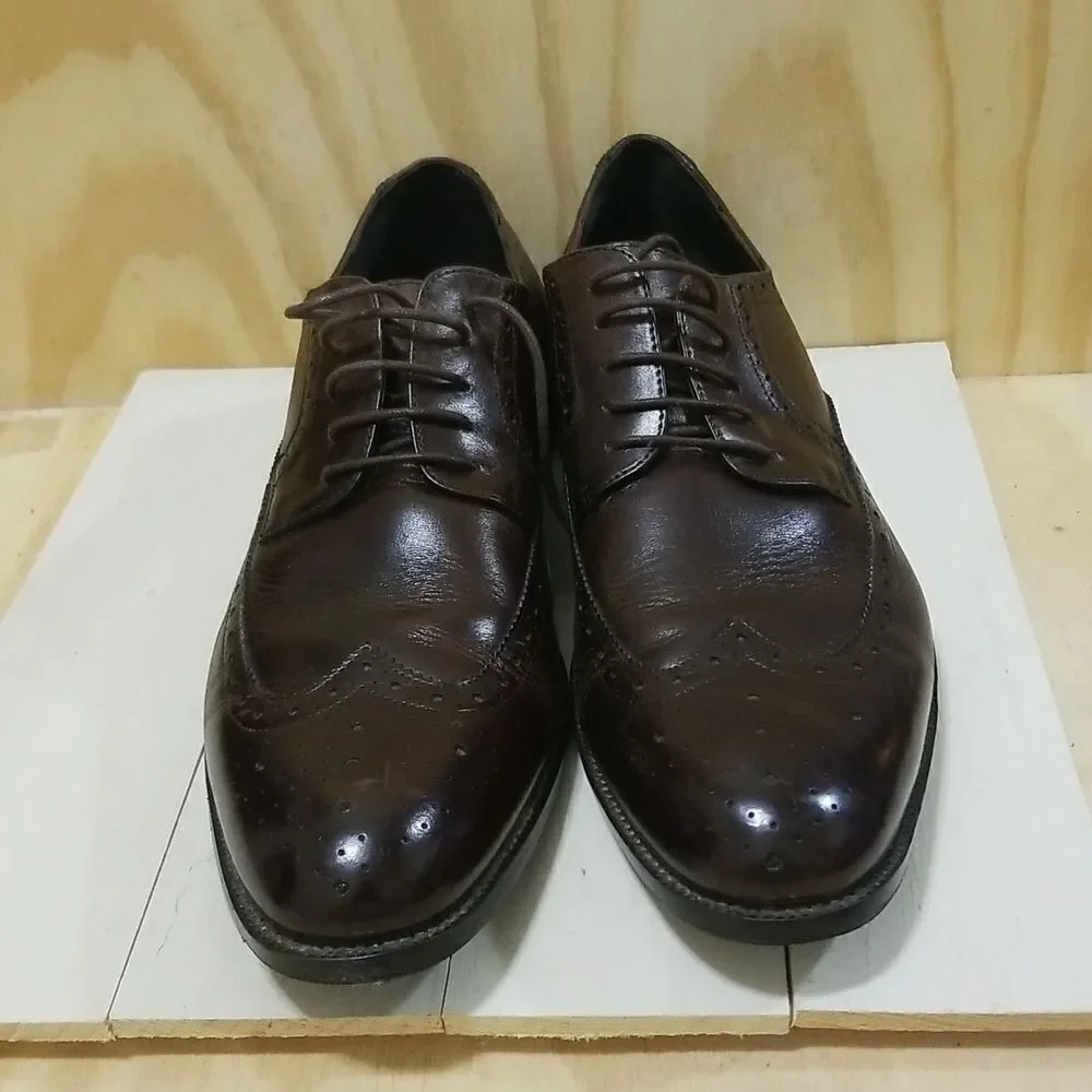STACY ADAMS Brown Leather Oxford Shoes SIZE 14